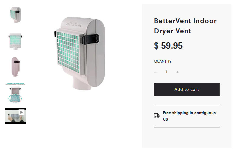 BetterVent 室内烘干机排气系统