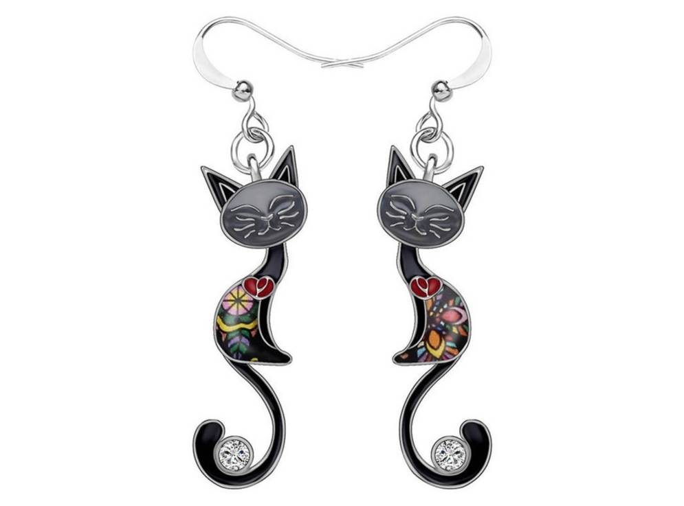 Enamel Cat Earrings 珐琅猫耳环