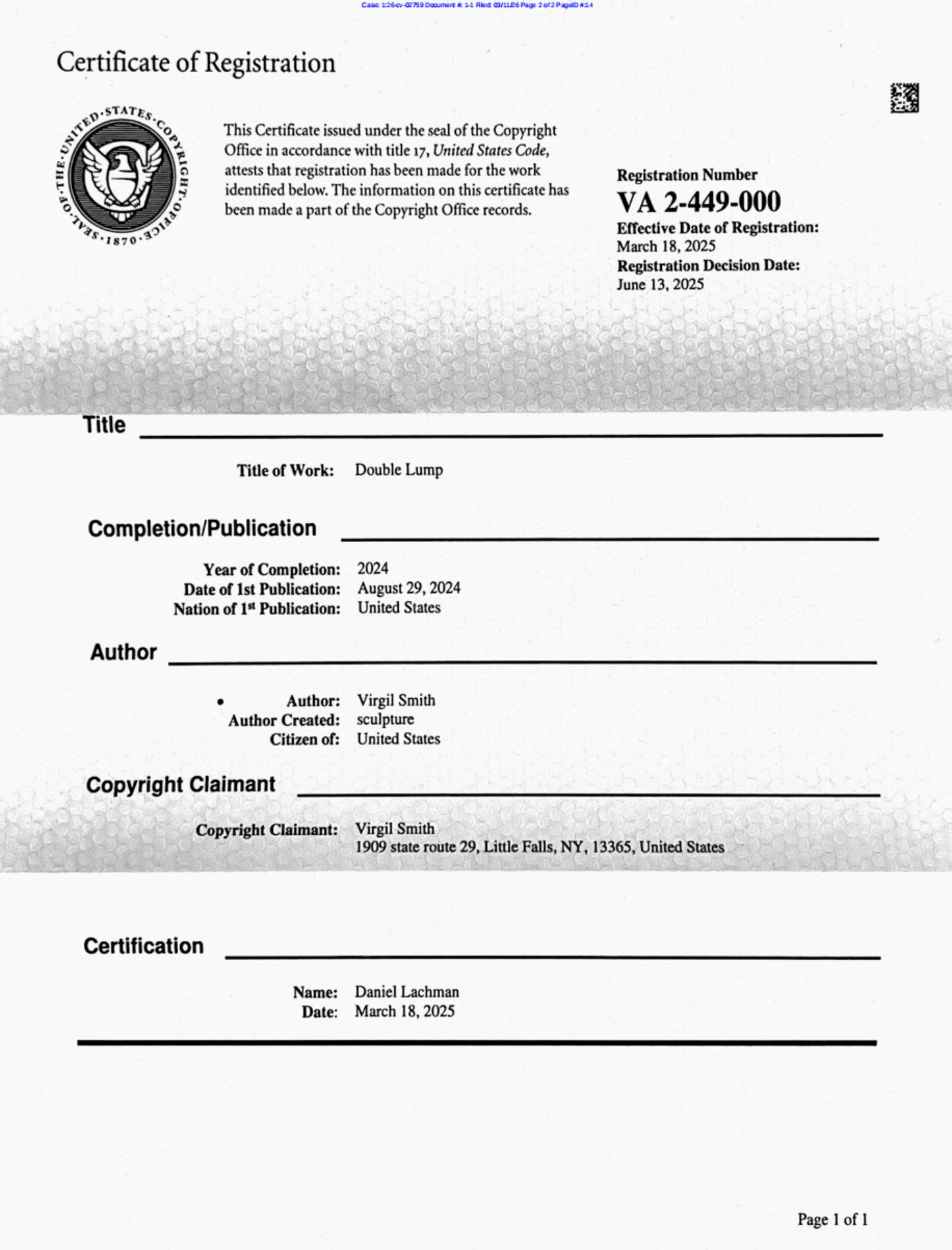 Smith 《Double Lump》